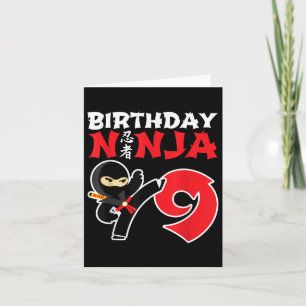 Tarjeta Nacimiento Ninja - Fiesta Ninja de 9 años - Cumple