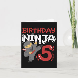 Tarjeta Nacimiento Ninja Niños de Karate de 5 años 5 Nacim