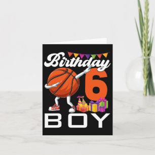 Tarjeta Nacimiento Niño de 6 años Dabbing Bysketbyll de 6 