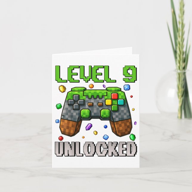 Tarjeta Nacimiento Niño Nivel 9 Desbloqueado Noveno Juego  (Anverso)