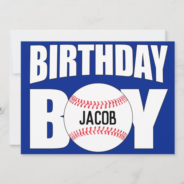 Tarjeta Nacimiento Nóbel Béisbol Fiesta Nombre Personaliza (Anverso)