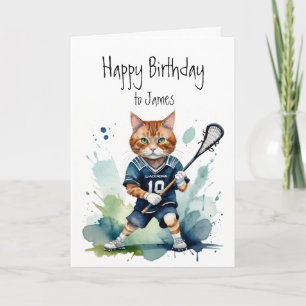 Tarjeta Nacimiento Nombre personalizado Diversión Gato lin