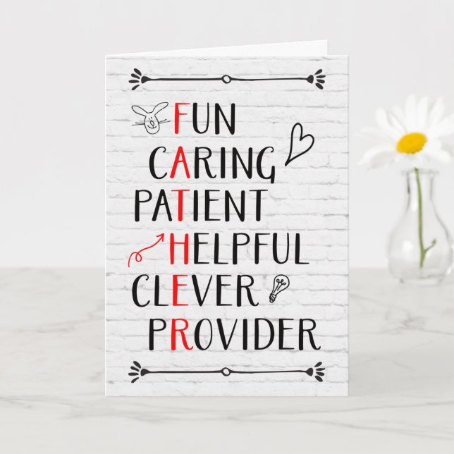 Tarjeta Nacimiento PADRE Acróstico (Planta pequeña)