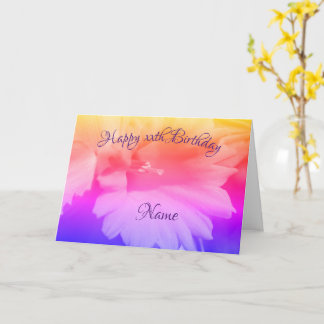 Tarjeta Nacimiento personalizado del arcoiris de flores de