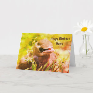 Tarjeta Nacimiento Personalizado del Arte de Aves para Beb