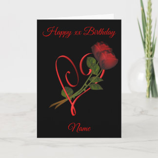Tarjeta Nacimiento personalizado del corazón rojo Roses ro