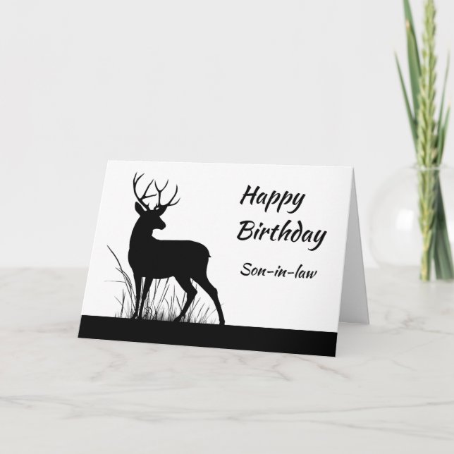 Tarjeta Nacimiento personalizado Sindicato Vintage, venado (Anverso)