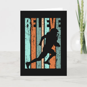 Tarjeta Nacimiento Retro Hombres Naranja de Fútbol Estadou