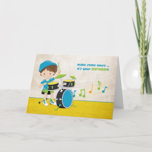 Tarjeta Nacimiento, tambor, música (Anverso)