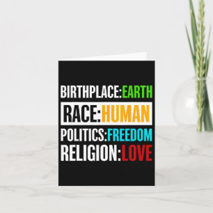 Tarjeta Nacimiento Tierra Raza Política Humana Amor por la