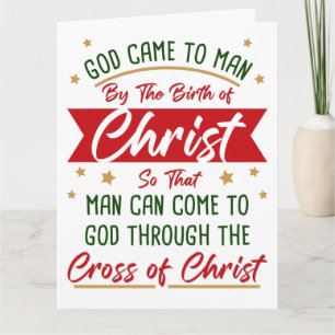 Tarjeta Nacimiento y Cruz de Jesucristo Navidad Fe