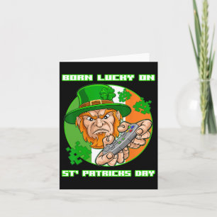 Tarjeta Nació Con Suerte En St Patricks Day Video Gamer Ga