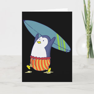 Tarjeta Nada es mejor que surfear para pingüino
