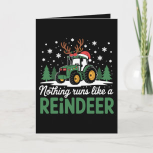 Tarjeta Nada Funciona Como Un Tractor De Navidad De Reno