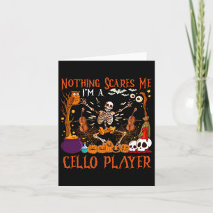 Tarjeta Nada me asusta, soy un jugador de Cello Halloween