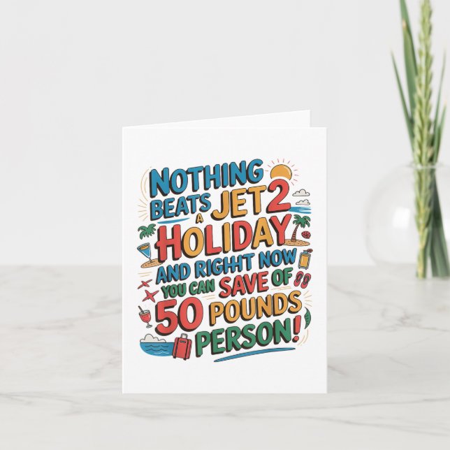 Tarjeta Nada supera a un Jet 2 Holiday Gracioso Internet V (Anverso)