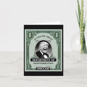 Tarjeta "nadie confía" - Parodia de billetes de Trump 1