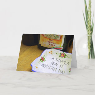 Tarjeta Nadie envejece en la mesa
