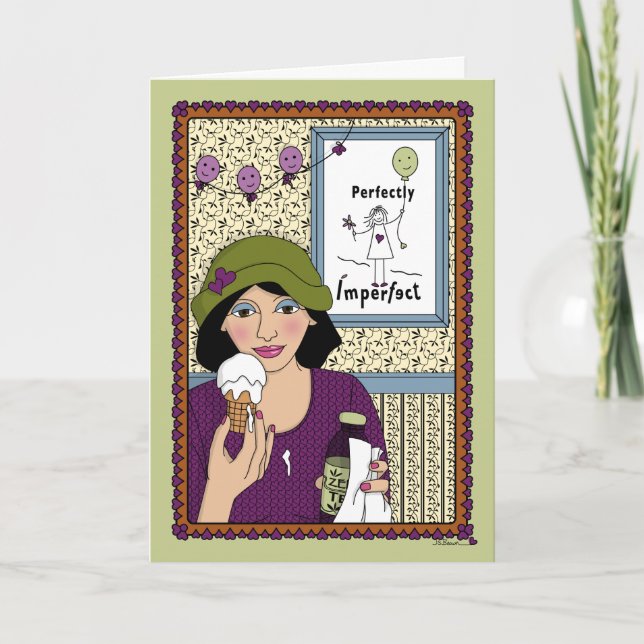 Tarjeta Nadie es perfecto. (Anverso)