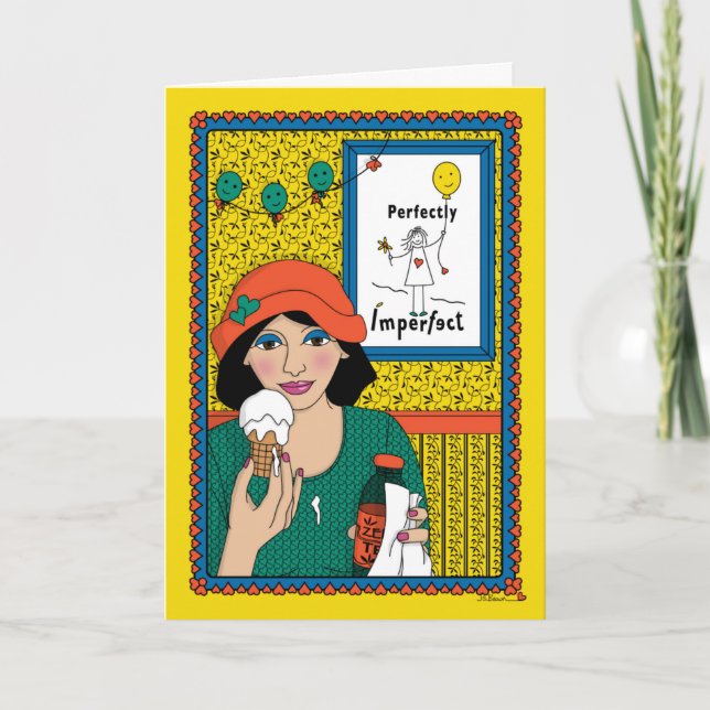 Tarjeta Nadie es perfecto. (Anverso)