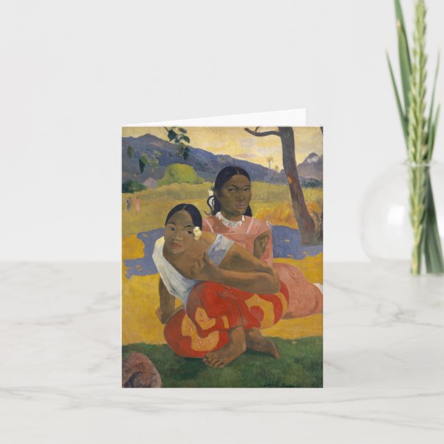 Tarjeta ¿Nafea Faa Ipoipo? (¿cuándo te casarás conmigo?) (Anverso)