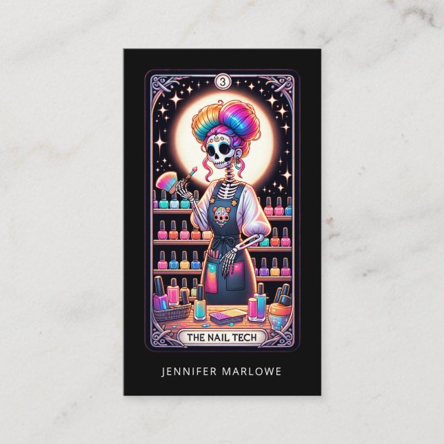 Tarjeta Nail Tech Tarot Negrita Tarjeta de present (Anverso)
