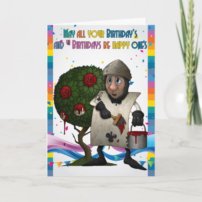 Tarjeta Naipe de los rosas de la pintura, cumpleaños del (Anverso)