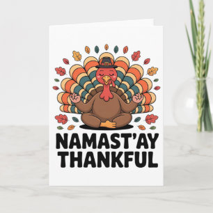 Tarjeta Namastay Agradecido Divertido Yoga Pavo Día de Acc