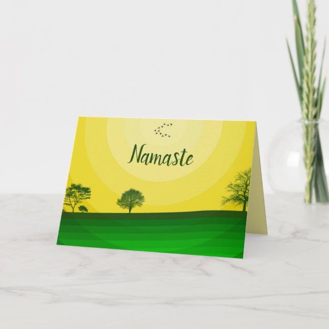 Tarjeta Namaste Cita Gracias A La Naturaleza Del Paisaje S (Anverso)