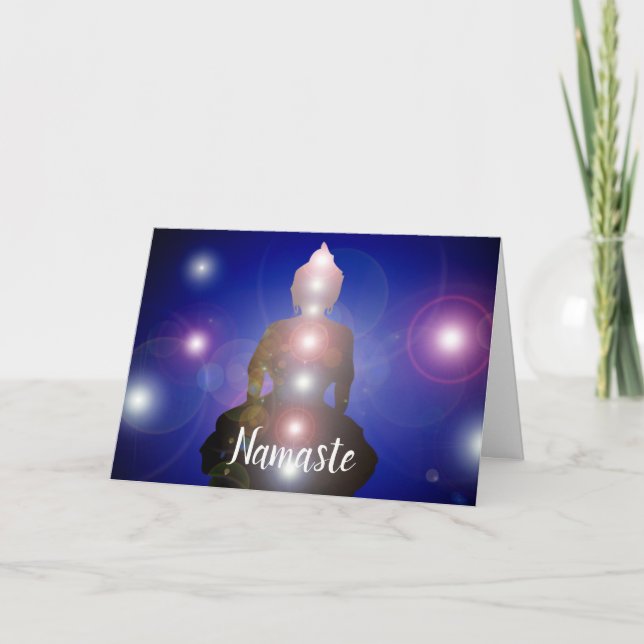 Tarjeta Namaste Cita Gracias Chakra Yoga Buddha (Anverso)
