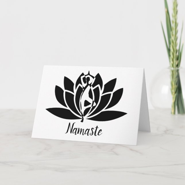 Tarjeta Namaste Cita Gracias Yoga Lotus (Anverso)