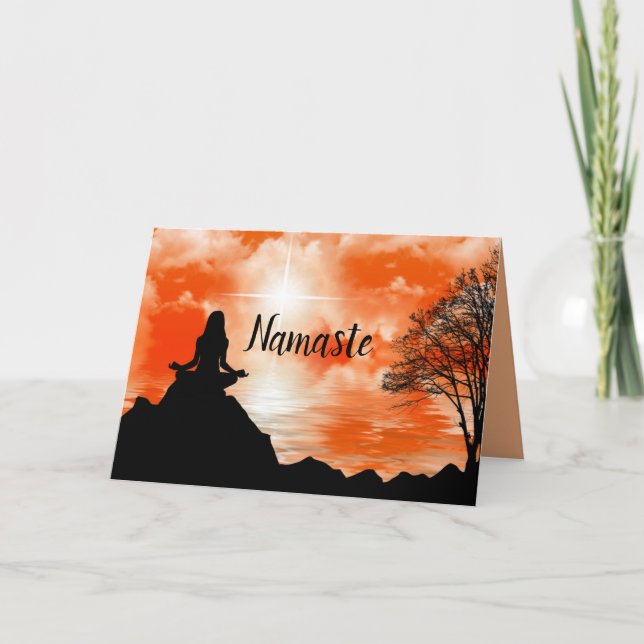 Tarjeta Namaste Cita Gracias Yoga Meditation Zen (Anverso)