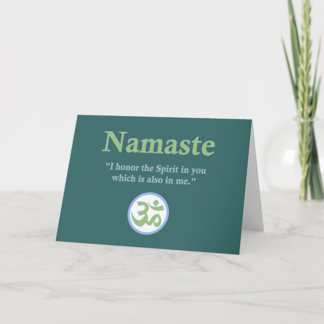 Tarjeta Namaste - con cita y símbolo de OM (Anverso)