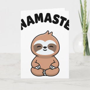 Tarjeta Namaste Divertido Lindo Perezoso Kawaii Yoga Perez