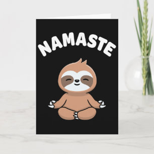 Tarjeta Namaste Divertido Lindo Perezoso Kawaii Yoga Perez
