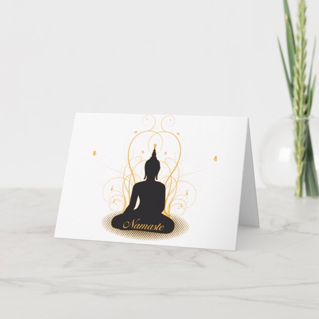 Tarjeta Namaste elegante Buda (Anverso)