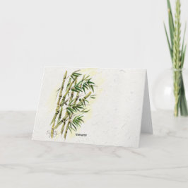 Tarjeta Namaste en el saludo amable y respetuoso de Bambú