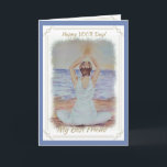 TARJETA NAMASTE GIRLFRIEND<br><div class="desc">Un lugar tranquilo de yoga de una chica blanca sentada en la arena frente a un océano azul sereno y un orbe celeste dorado - Una tarjeta de felicitación como no otra .. Celebrar cumpleaños, bodas, duchas, graduaciones, novias, madurez, etc... Una expresión de tu consideración y cariño. Acepta amistad y...</div>
