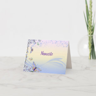 Tarjeta Namaste Gracias Mariposas Hermosas Pastel