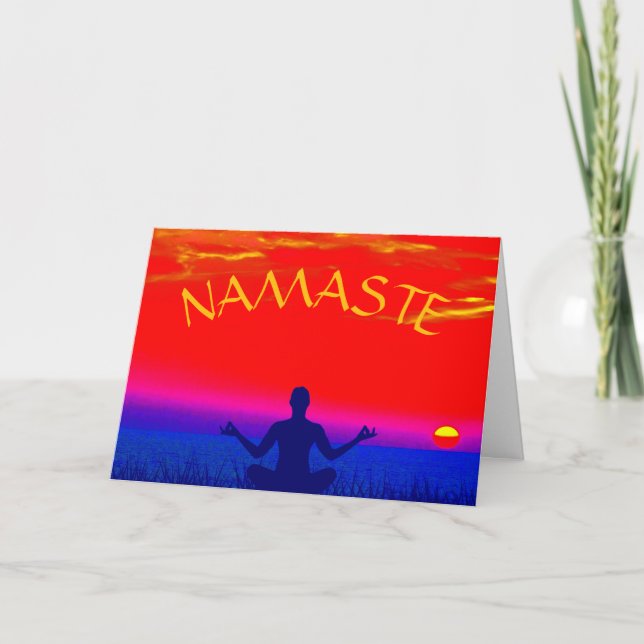 Tarjeta Namaste Mindness Meditación y Yoga Zen Sunset (Anverso)