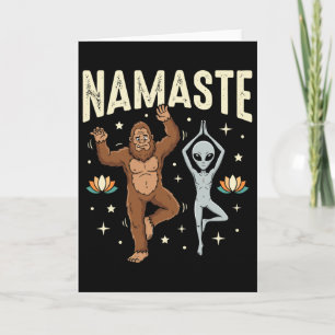Tarjeta Namaste Pie Grande Extraterrestre Yoga Espiritual 