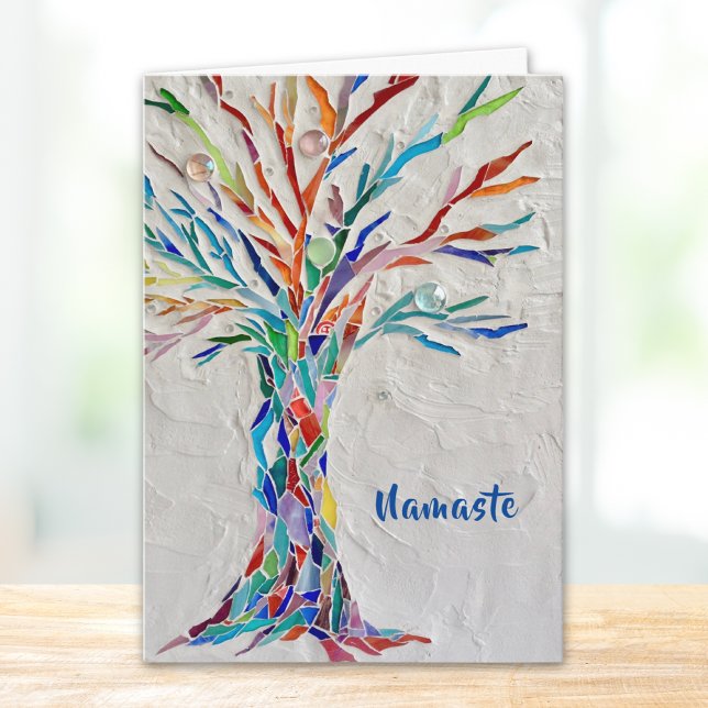 Tarjeta Namaste Rainbow Colors Tree of Life (Subido por el creador)