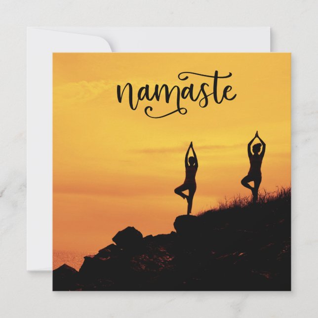 Tarjeta Namaste Woman Modernidad Meditación Espiritual Yog (Anverso)