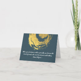 Tarjeta Namaste Yoga Meditation Cita Blue Gold ZEN Rótulo