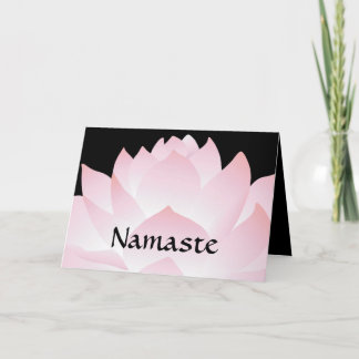 Tarjeta Namaste Yoga Pink Lotus Greet Card 2