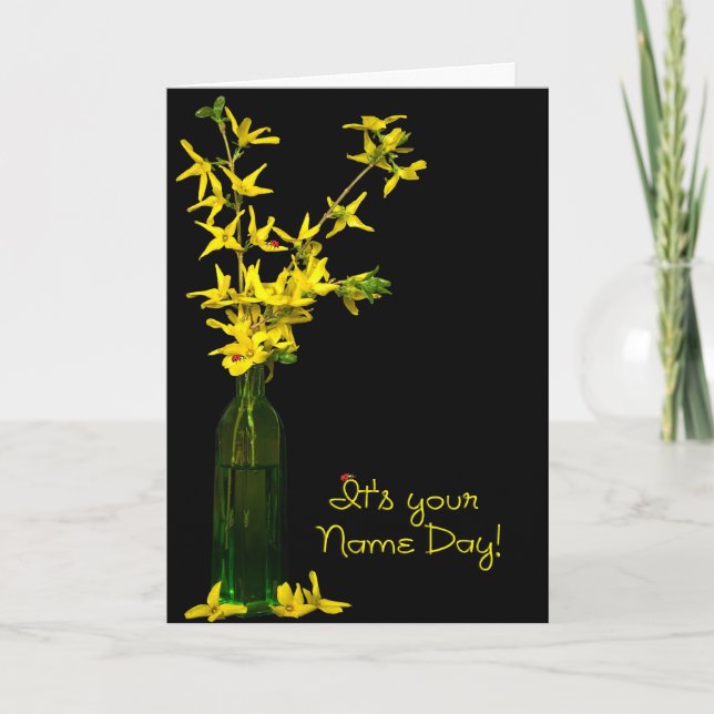 Tarjeta Name Day Forsythia Bouquet (Anverso)