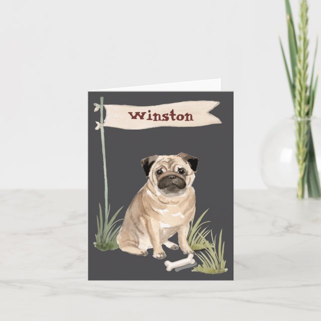 Tarjeta Name Pug Pet Dog  (Anverso)