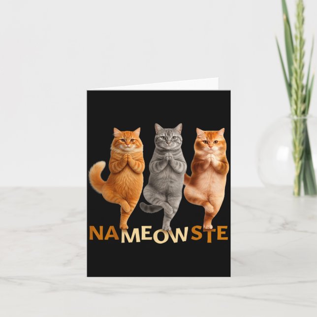 Tarjeta Nameowste Yoga Cat  (Anverso)