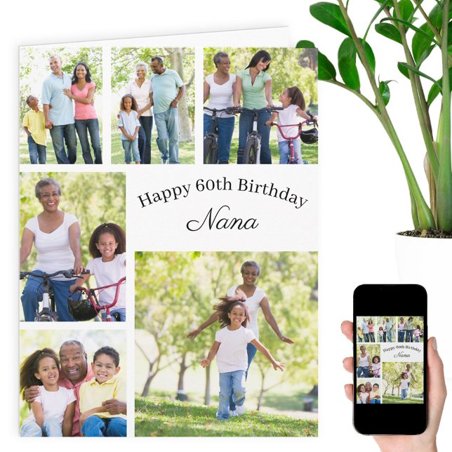 Tarjeta Nana 6 Collage de fotos Cualquier Edad Gran Feliz  (Subido por el creador)