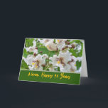 Tarjeta Nana 90th Birthday con foto de flores catalanas<br><div class="desc">Flores de árboles catalanes decoran la cubierta de esta tarjeta de cumpleaños número 90 para una nana,  abuela. Las flores son como hermosas orquídeas. Perfecto para un cumpleaños de primavera. Arte,  imagen y verso copyright © Shoaff Ballanger Studios,  2024.</div>
